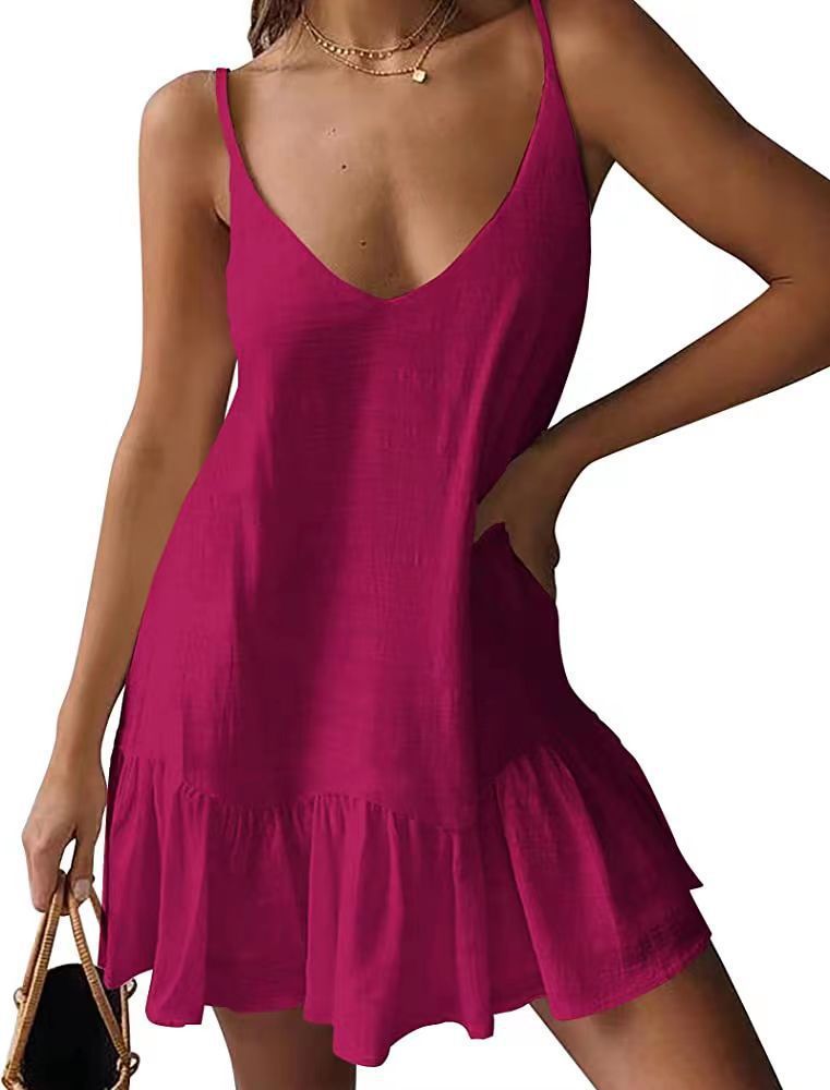 Women's Clothing Loose Casual Print V-neck Dress