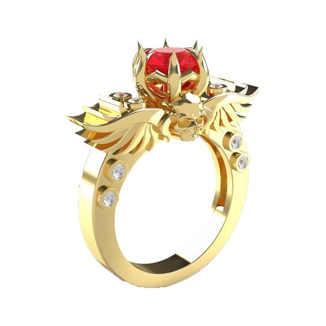 New Style Skull Ring Ruby Ring Style Accessories
