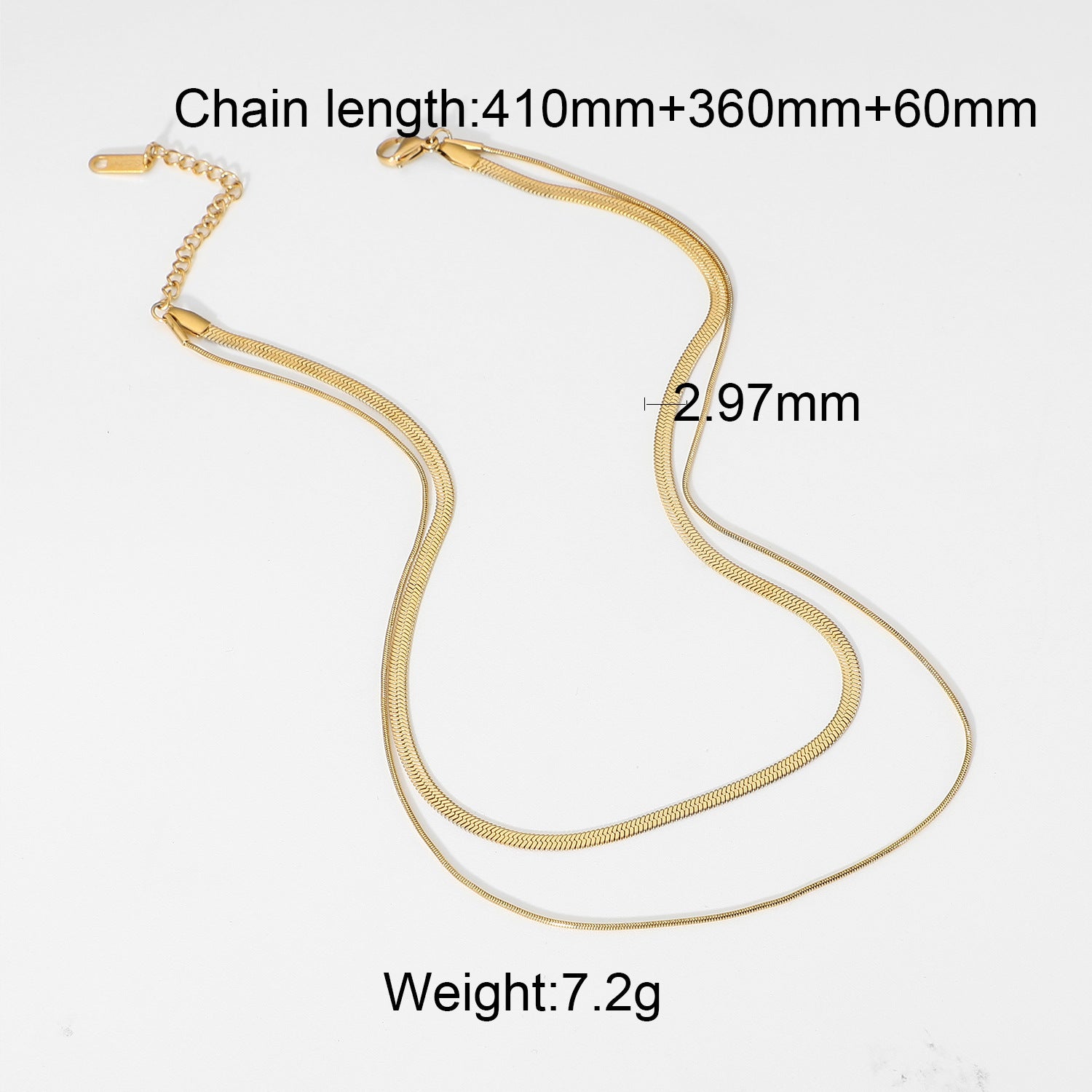 Chunky Necklace Double Snake Chain Necklace