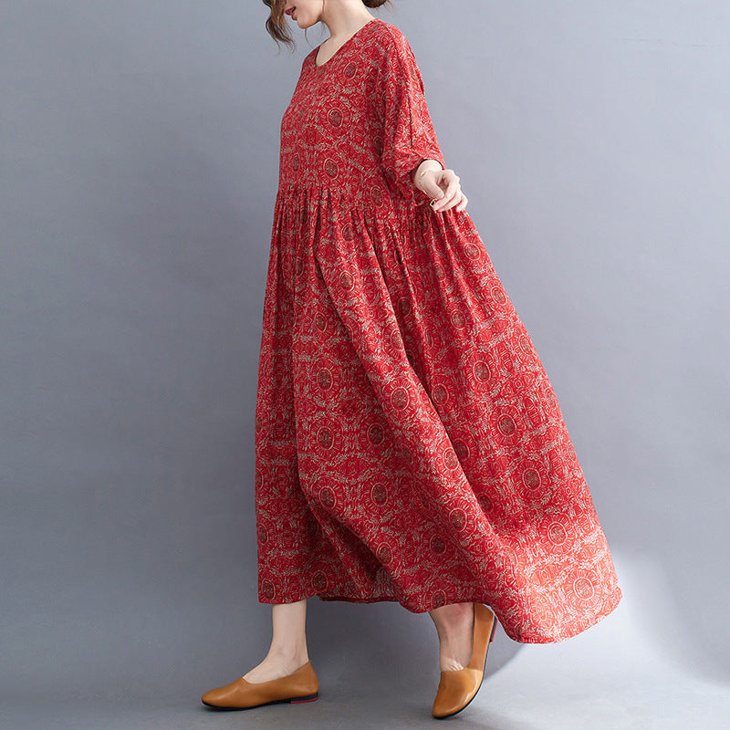 Women's Plus Size Print Short Sleeve Dress