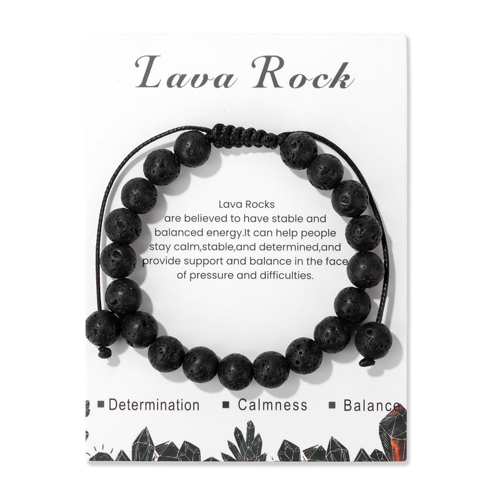 Men's Natural Stone Woven Bracelet