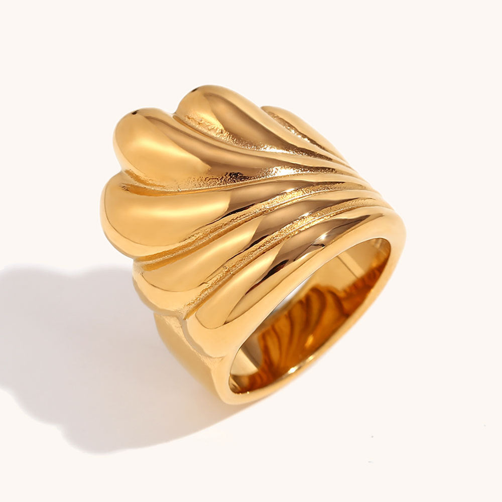 Simple And Light Luxury Stainless Steel Plated 18K Gold Ring