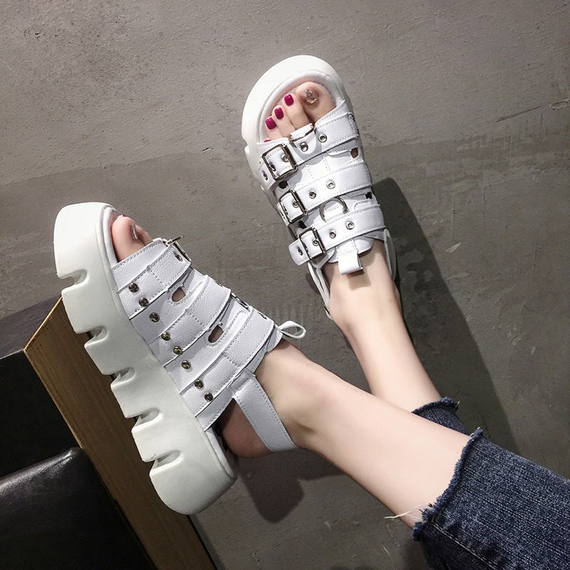 New All-match Sponge Cake Beach Shoes Casual Sports Old Daddy Roman Shoes