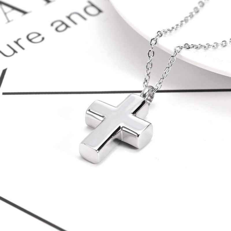 Vintage Cross Pendant Men's And Women's Stainless Steel Hip Hop Trend Necklace