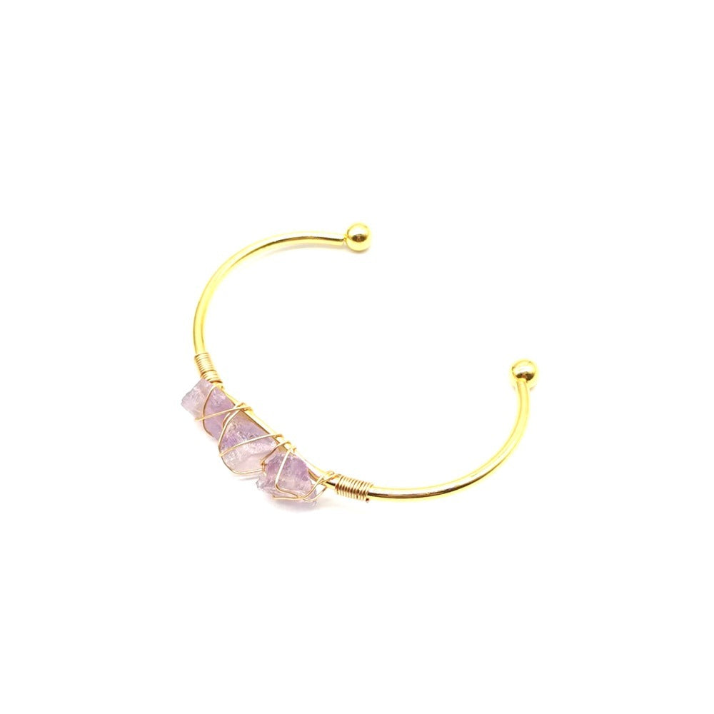 Natural Raw Gemstone Crystal Winding Handmade Braided Bracelets