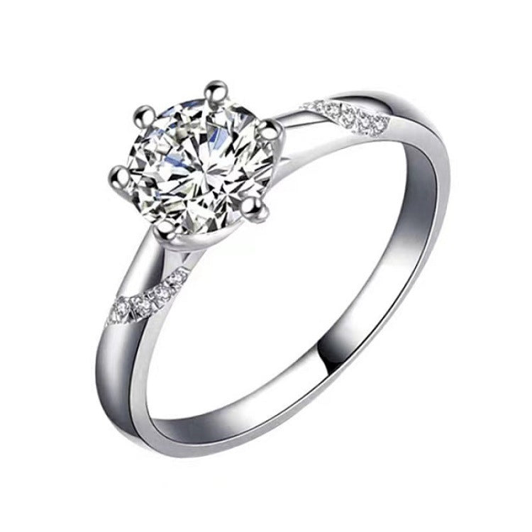 Moissanite Classic Six-claw 1 Karat Open Rings
