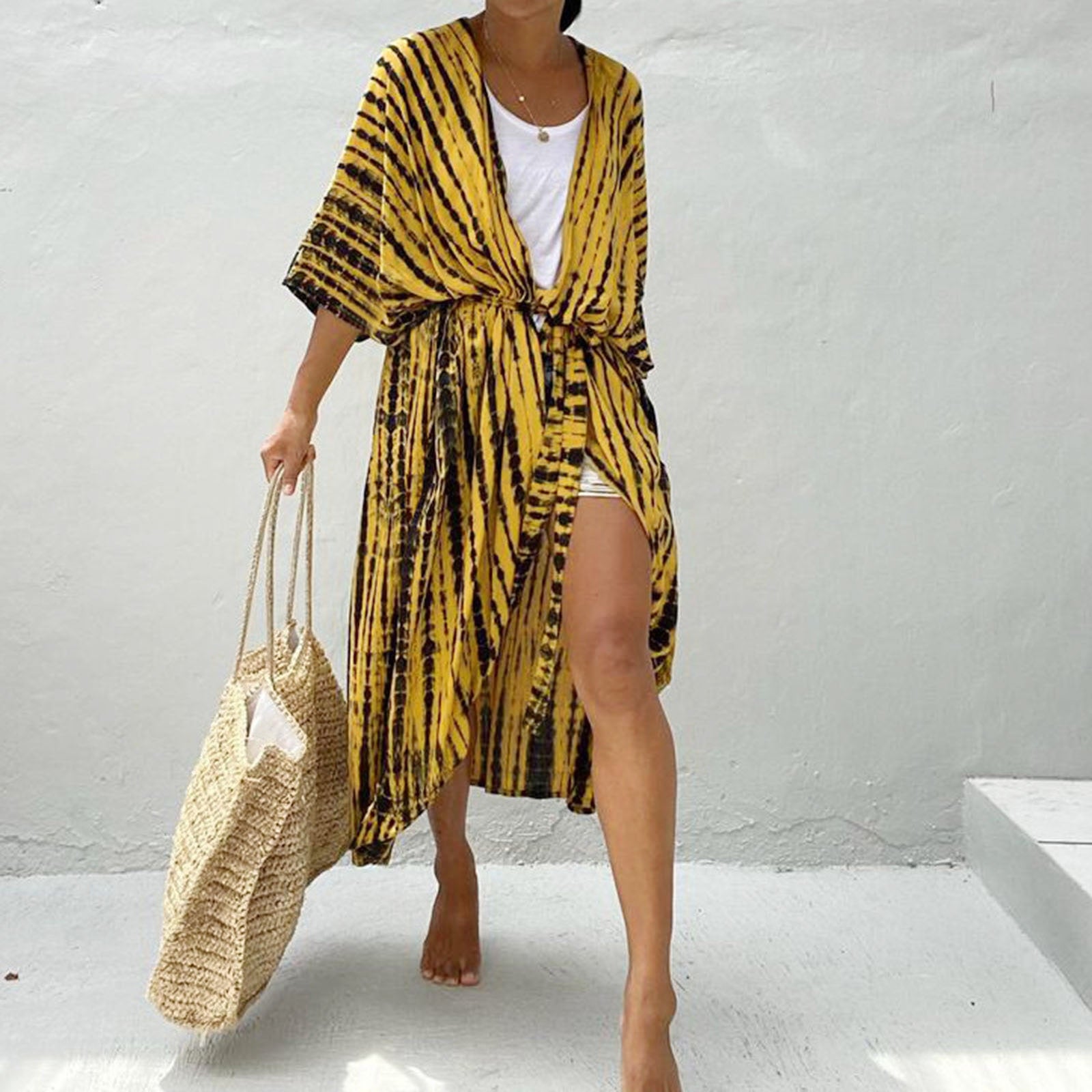 Casual, Beach Cover Up (yellow Black) - Lena™ - Lena