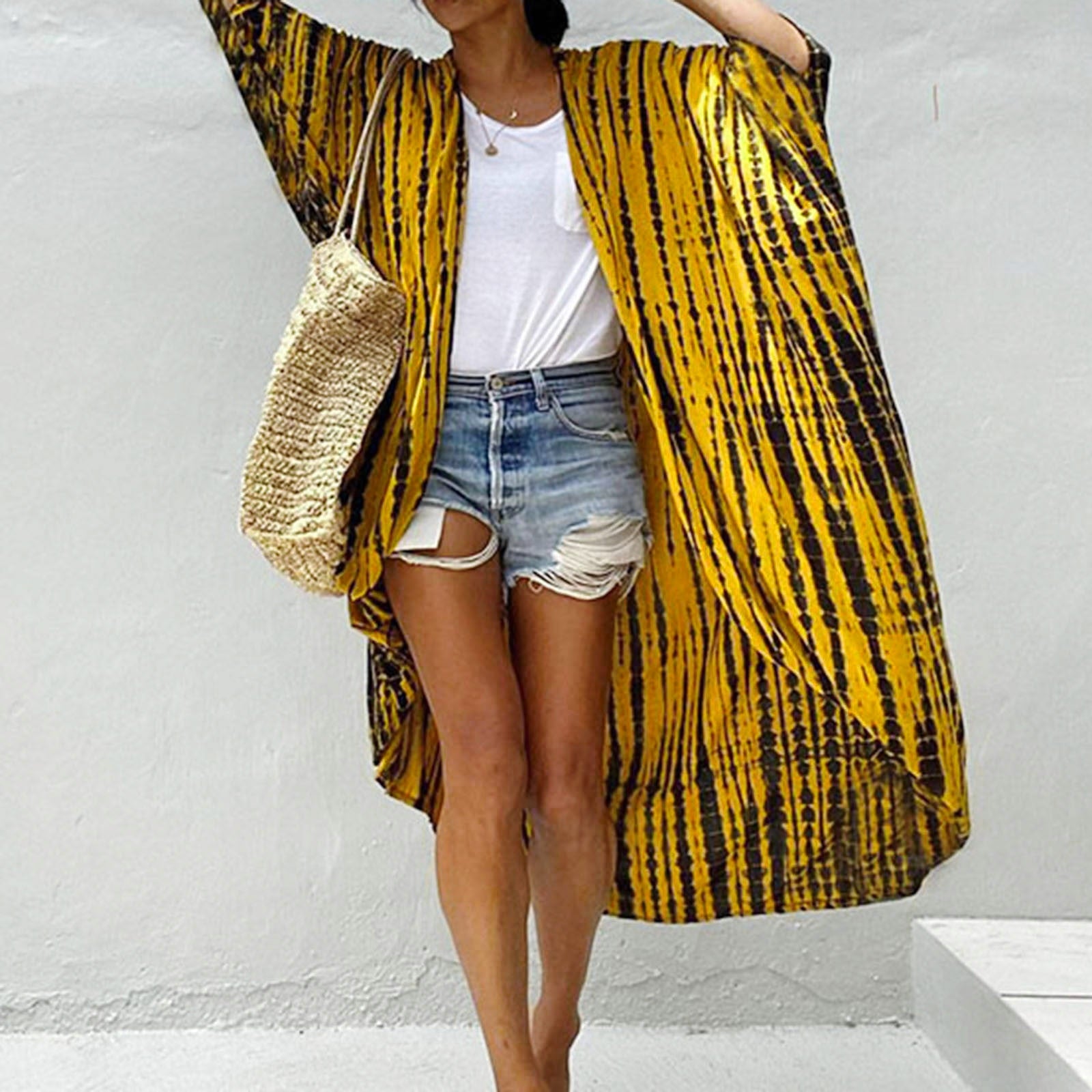 Casual, Beach Cover Up (yellow Black) - Lena™ - Lena