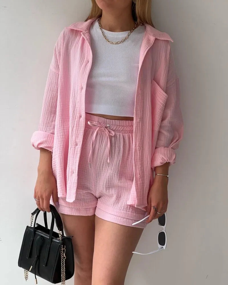 Casual, Spring Summer Set (Pink) - Lena