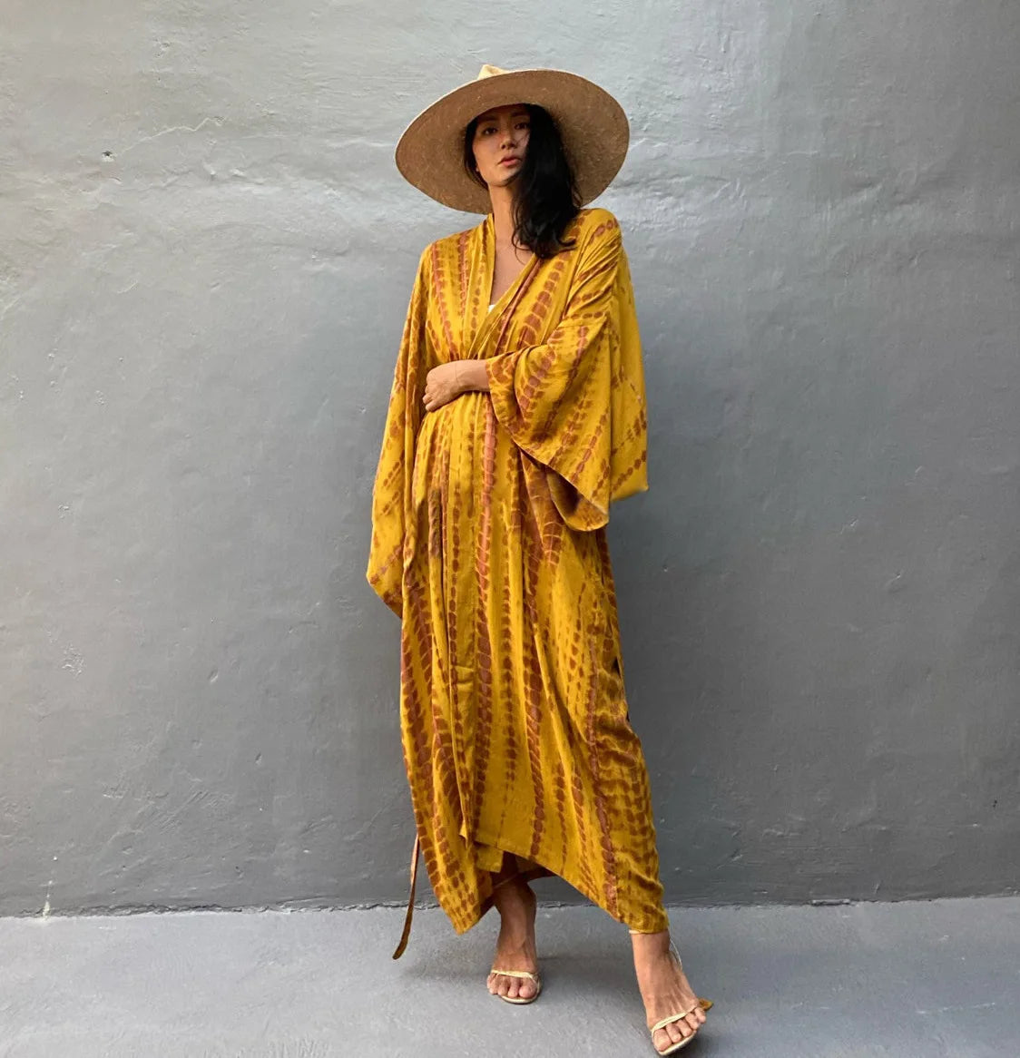 Casual, Beach coverup (Yellow Red) - Lena