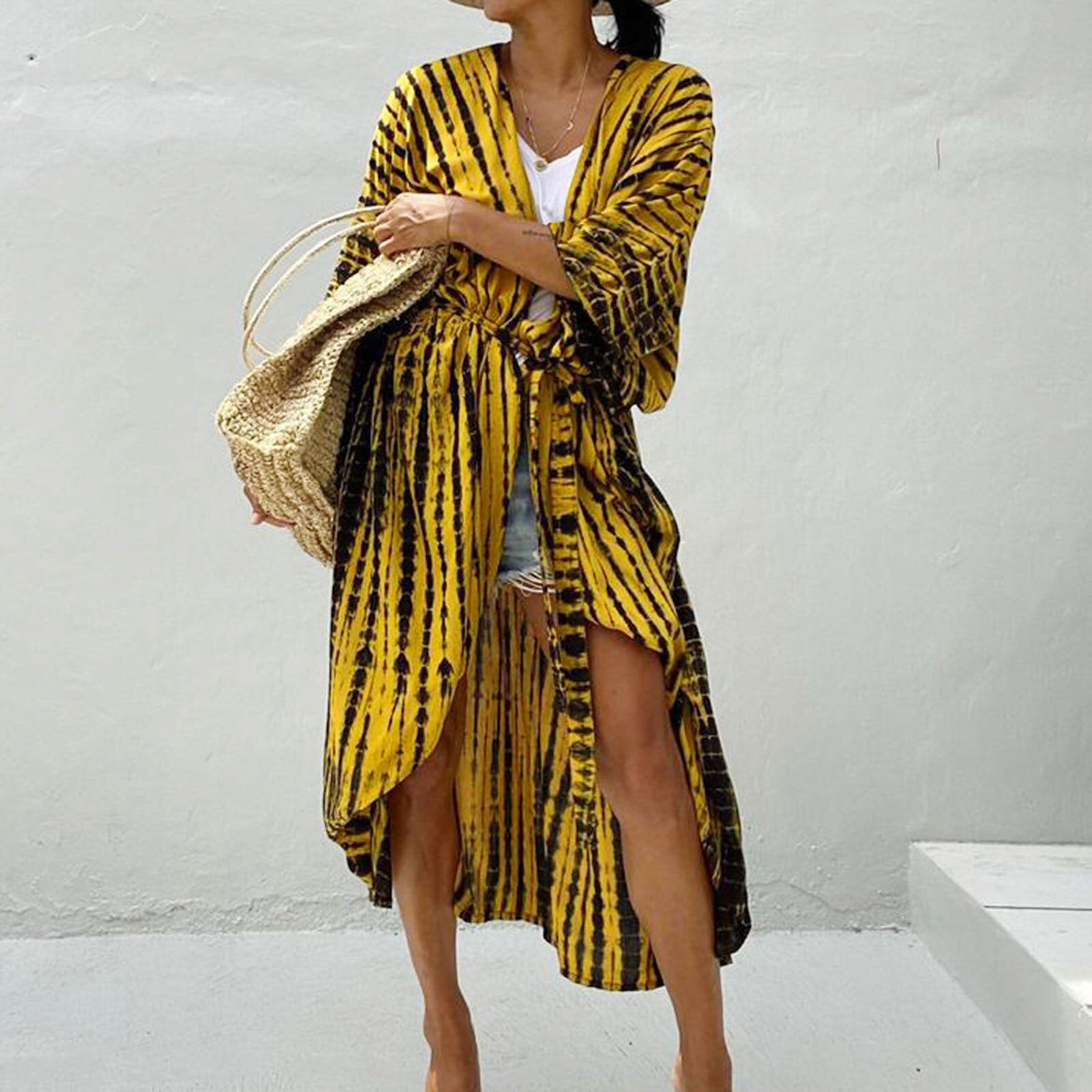 Casual, Beach Cover Up (yellow Black) - Lena™ - Lena