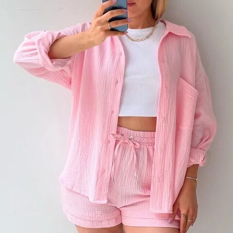 Casual, Spring Summer Set (Pink) - Lena