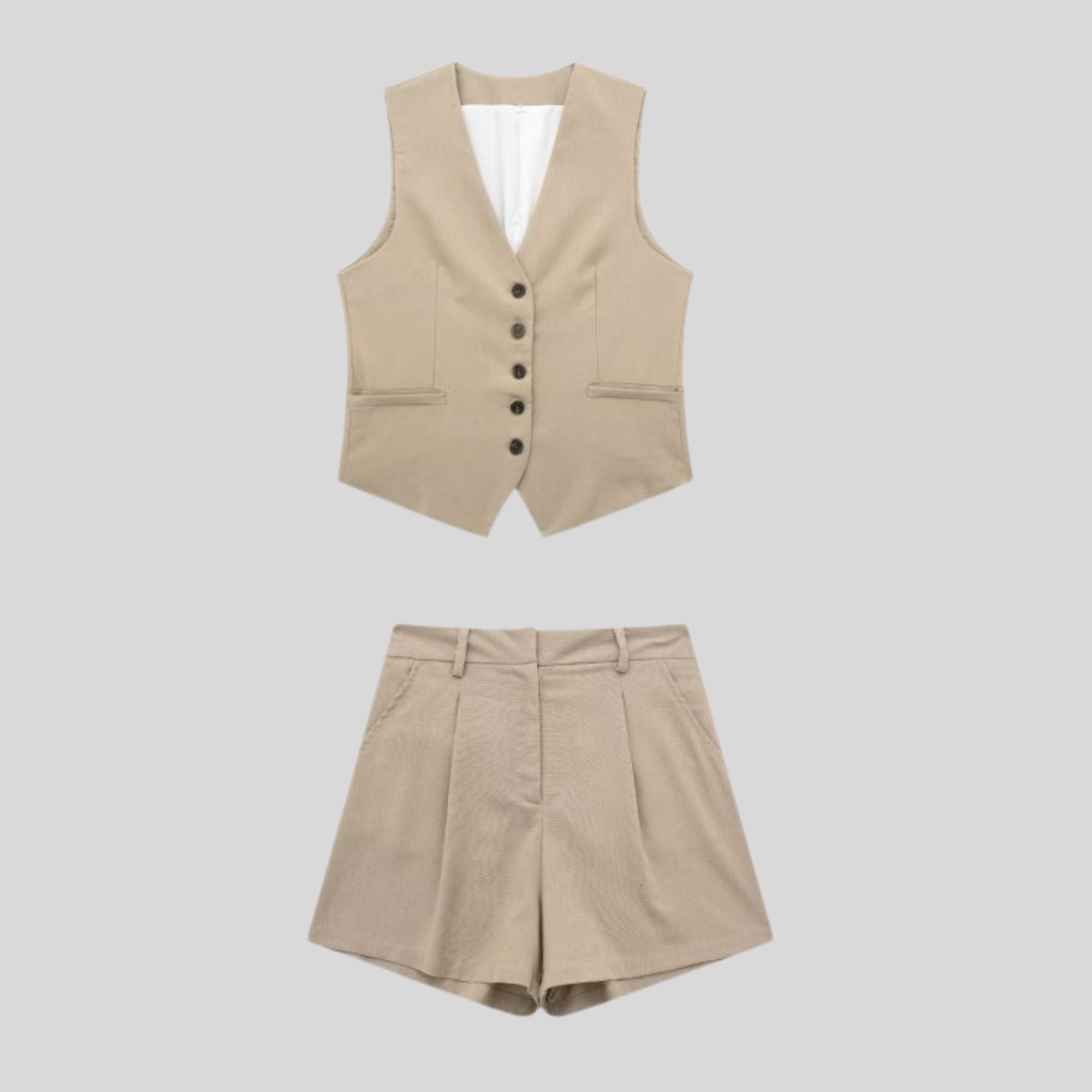 Casual, Spring Summer Set (Dark beige) - Lena