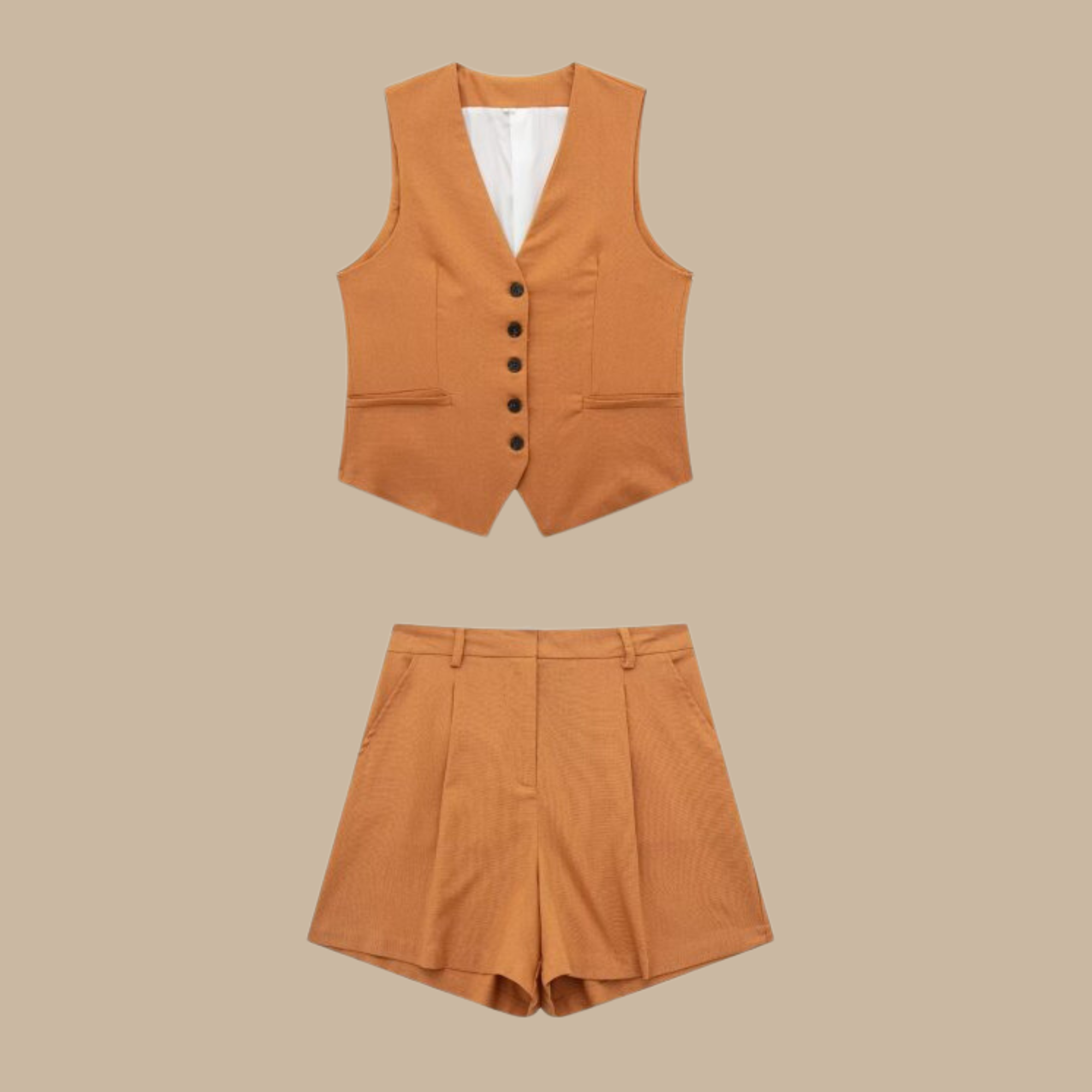 Casual, Spring Summer Set (Orange) - Lena