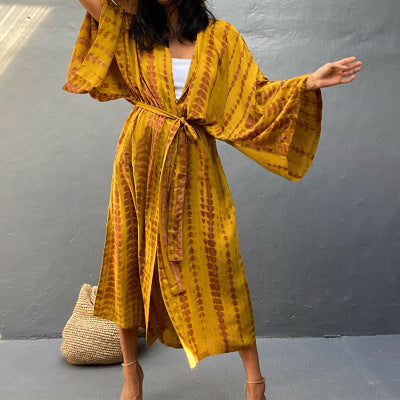 Casual, Beach coverup (Yellow Red) - Lena