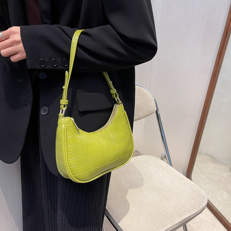 Stone Grain Crackle Shoulder Messenger Bag Underarm Bag