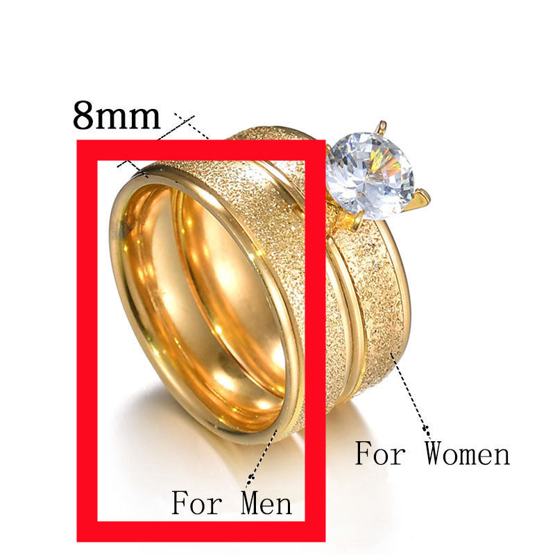 304 stainless steel ring Korean frosted couple