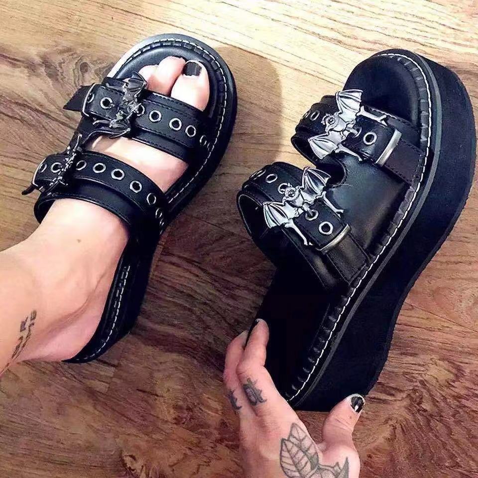 Outer Wear Large Size Round Head Fish Mouth Sponge Cake Bottom Sandals