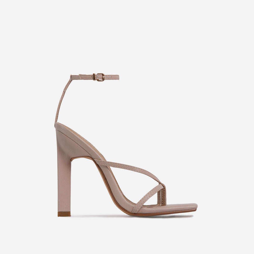 Women's Plus Size High Heel Buckle Faux Leather Fashion Sandals