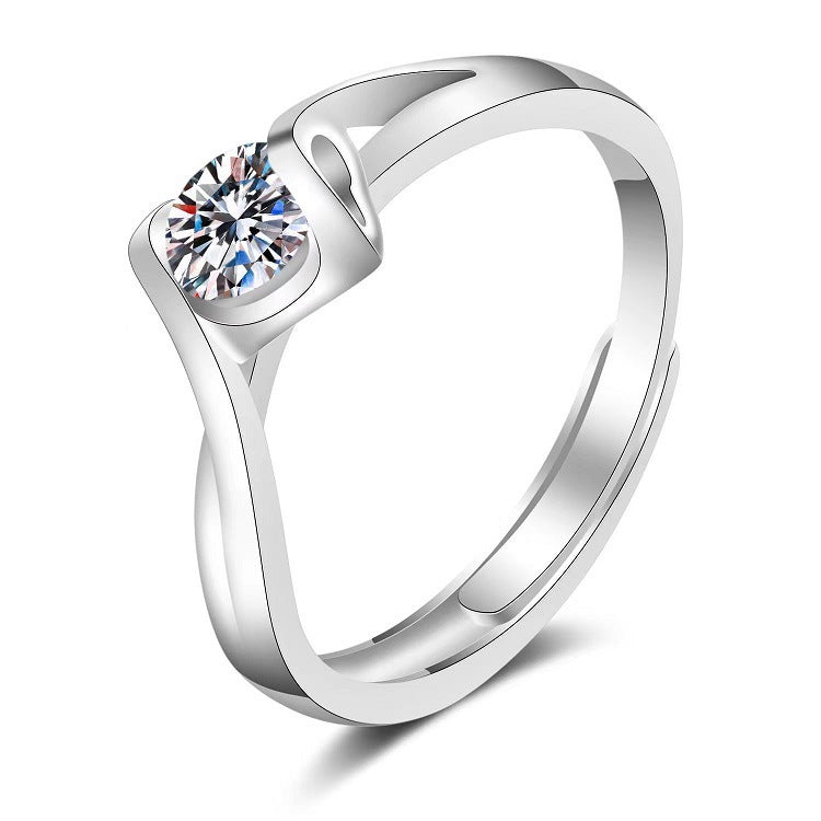 Moissanite Classic Six-claw 1 Karat Open Rings