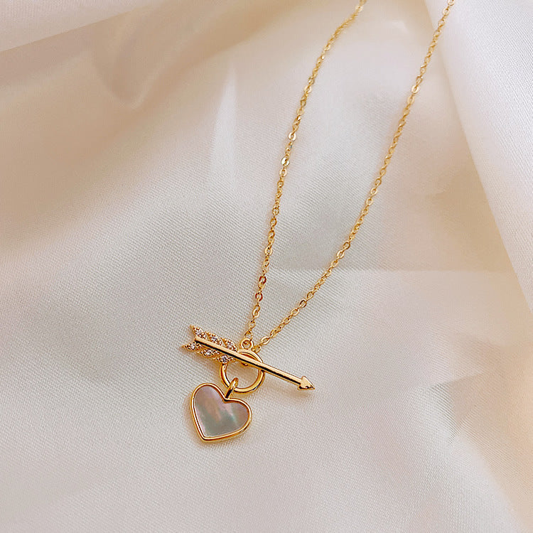 Romantic Heart Necklace Copper Zircon Pendant Necklace