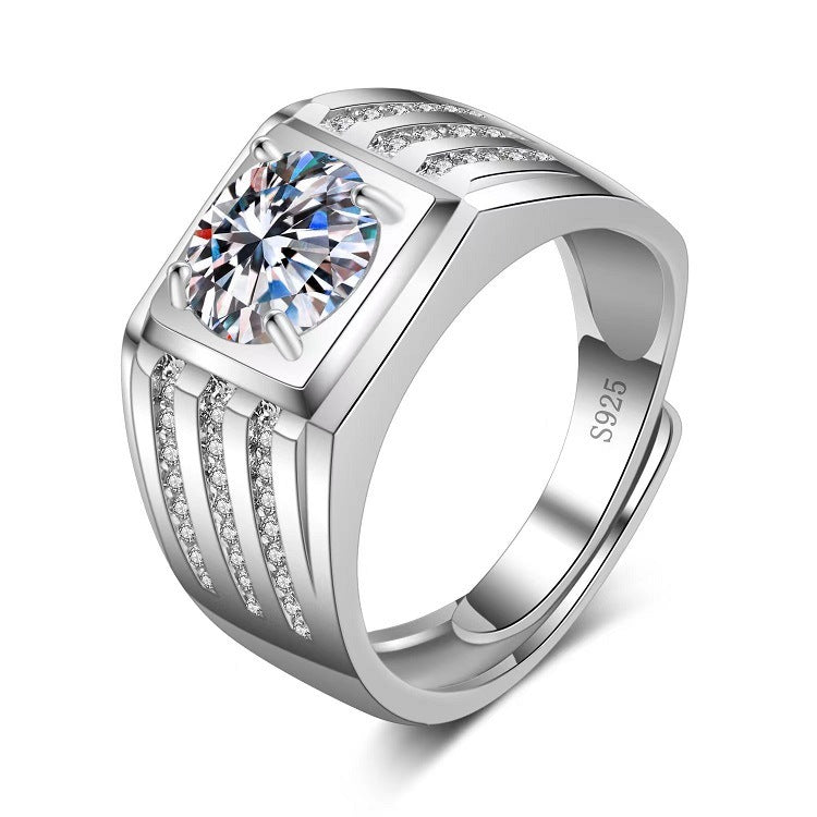 Moissanite Classic Six-claw 1 Karat Open Rings