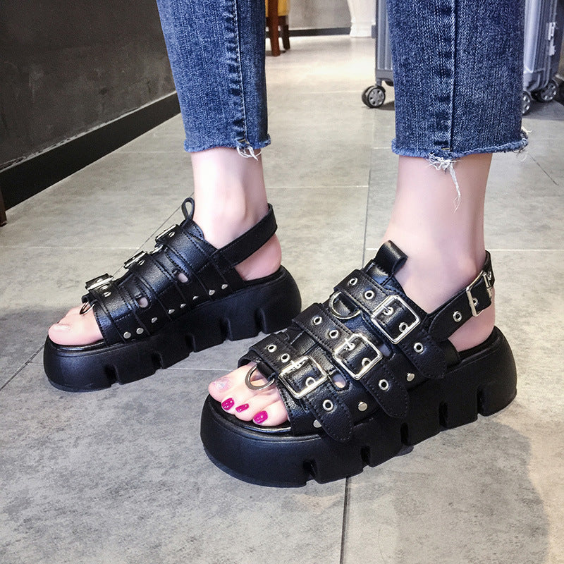 New All-match Sponge Cake Beach Shoes Casual Sports Old Daddy Roman Shoes