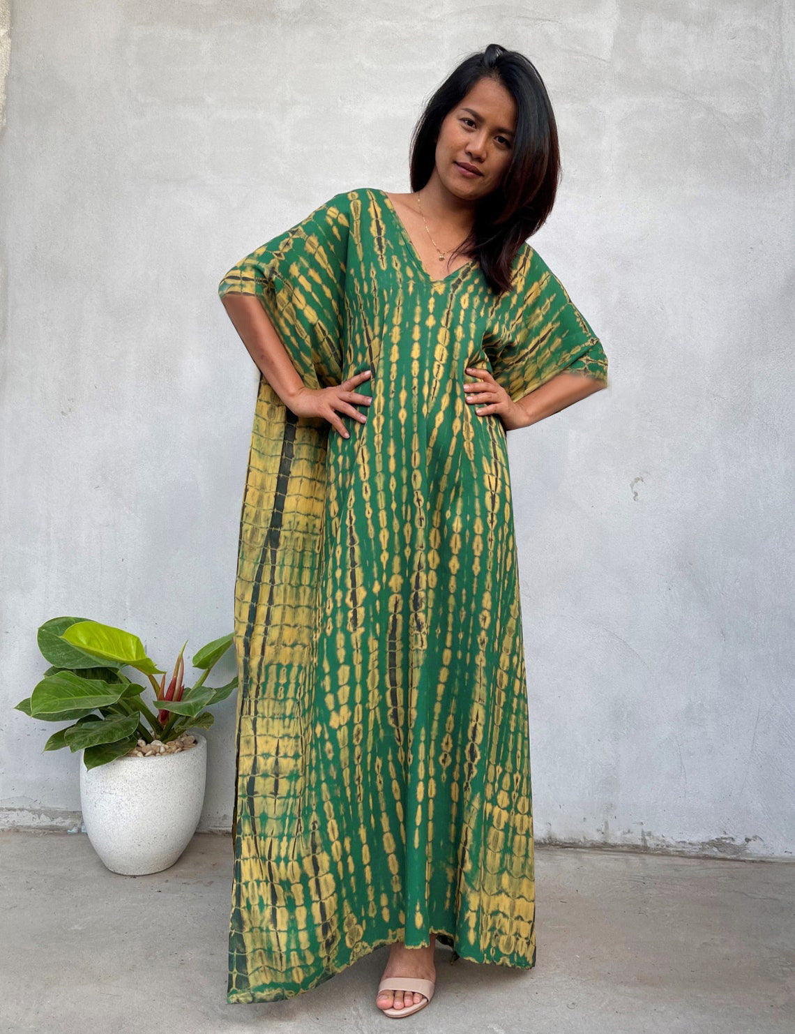 Cotton Beach Cover-up Caftan Dress - Lena