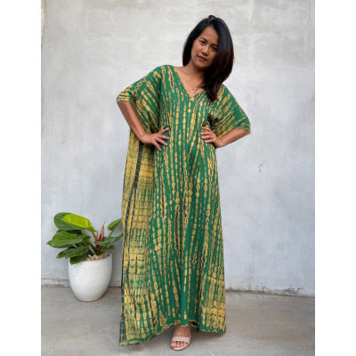 Cotton Beach Cover-up Caftan Dress - Lena