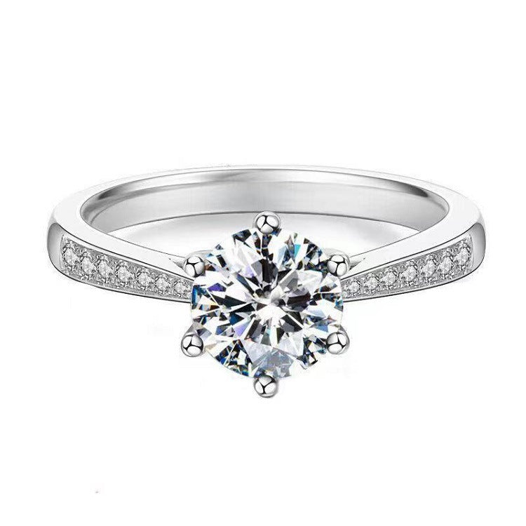 Moissanite Classic Six-claw 1 Karat Open Rings