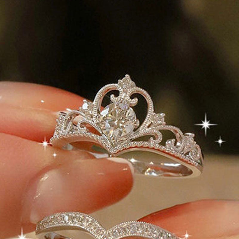 Crown Ring Female Design Wedding Opening Adjustable