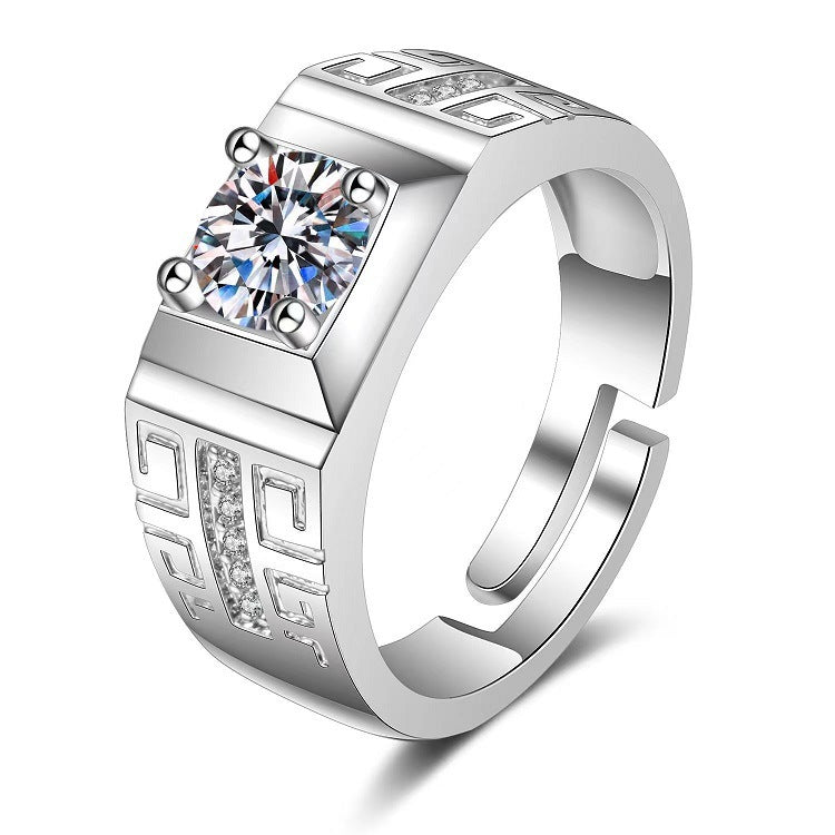 Moissanite Classic Six-claw 1 Karat Open Rings
