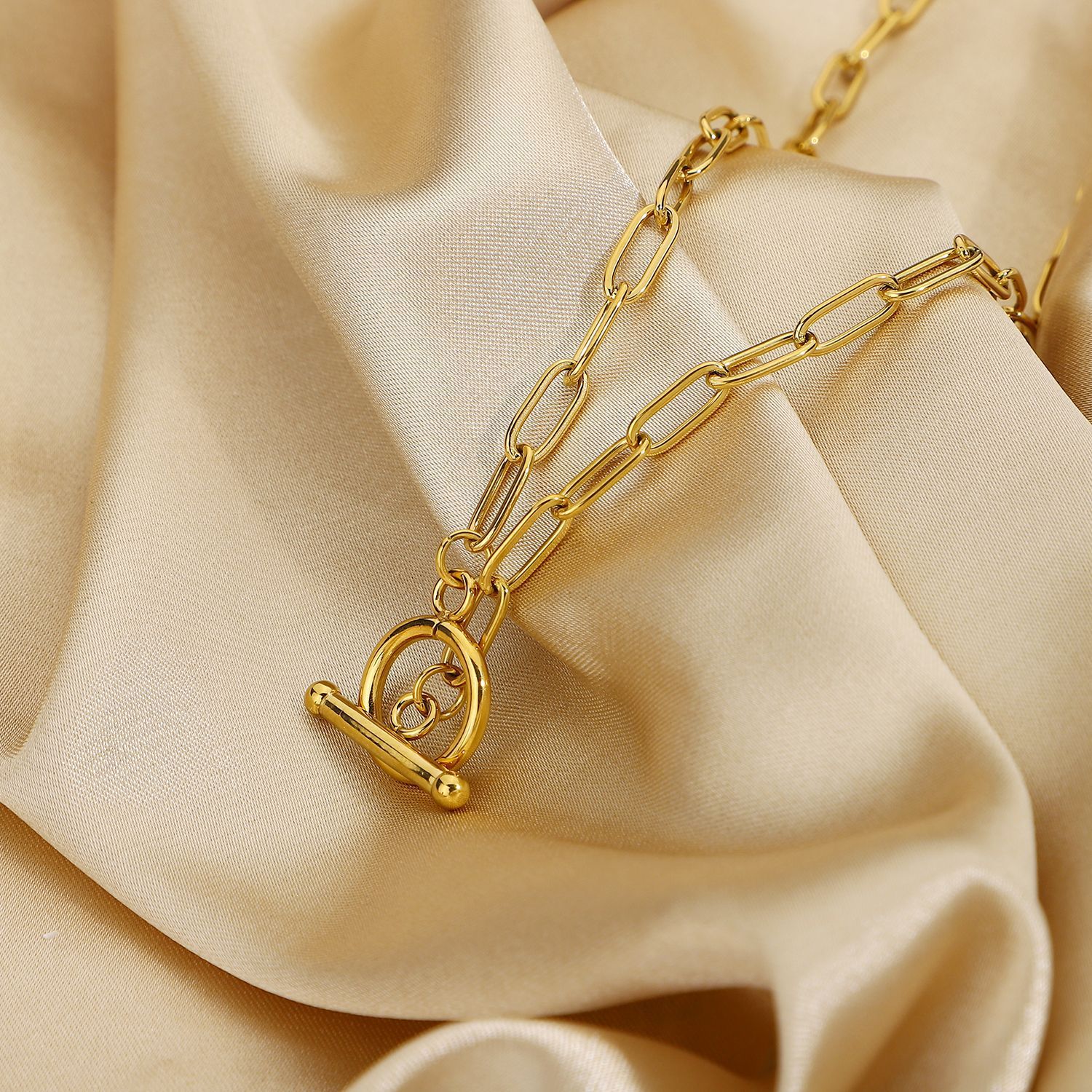 Vacuum Gold Plated Stainless Steel OT Necklace Women's Accessories