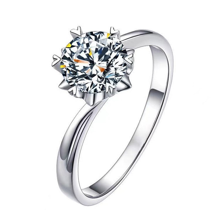 Moissanite Classic Six-claw 1 Karat Open Rings