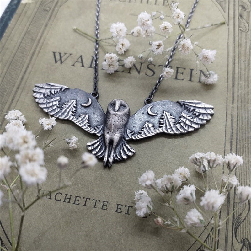 Owl Flying Personality Necklace Pendant Jewelry