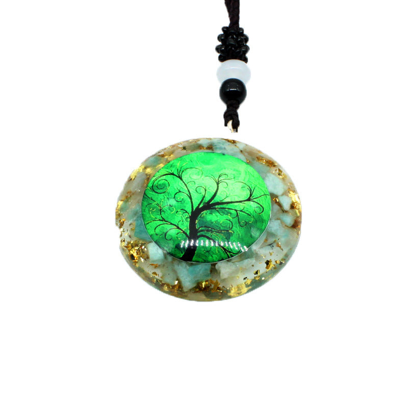 Gravel Tree Of Life Pendant Resin Necklace