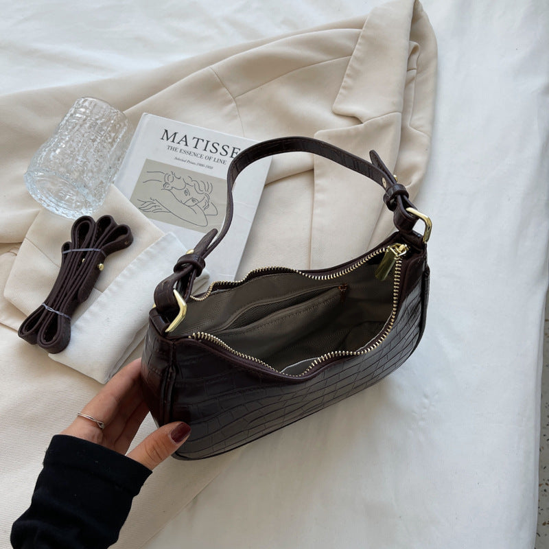 Stone Grain Crackle Shoulder Messenger Bag Underarm Bag