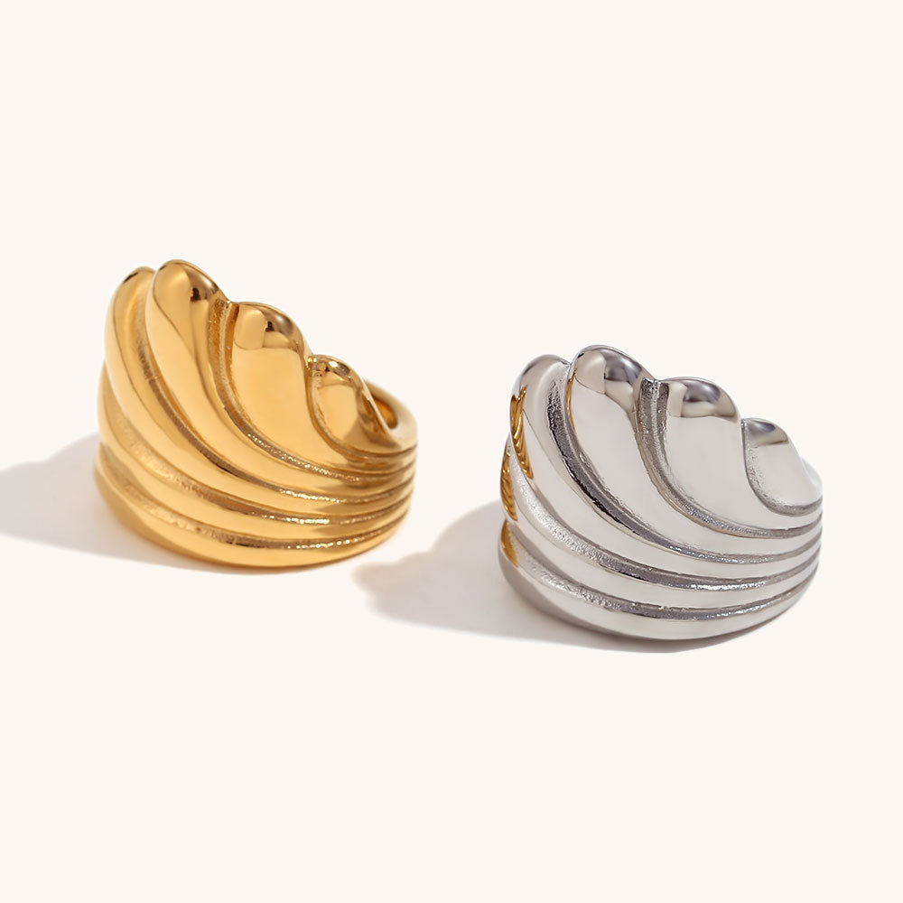 Simple And Light Luxury Stainless Steel Plated 18K Gold Ring