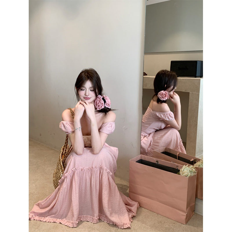 Women's Stitching Design Sense Pure Desire Sweet Slim Fit Top Suit