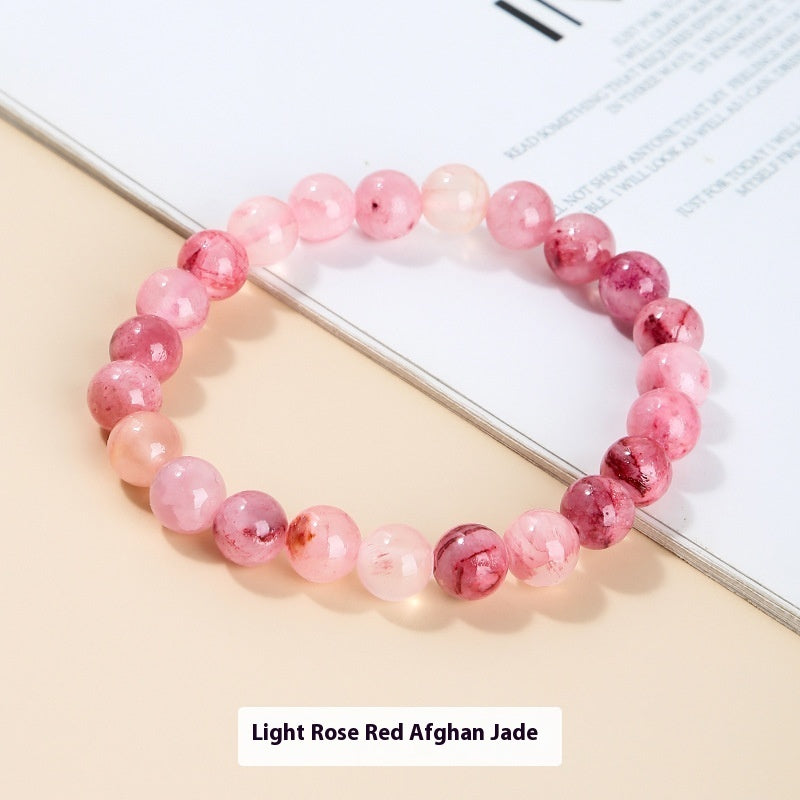 Chalcedony Sea Blue Sapphire Sky Blue Simple Men And Women Single Circle Round Beads Bracelet
