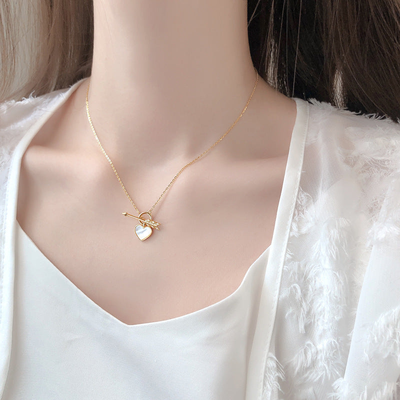 Romantic Heart Necklace Copper Zircon Pendant Necklace