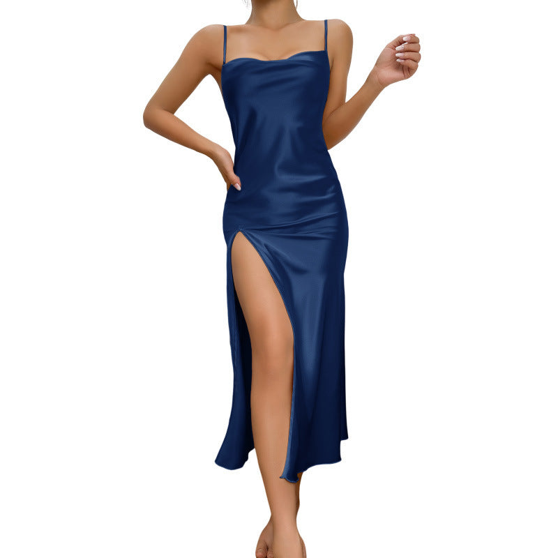 Solid Color Suspender Skirt Sexy Pajamas Dress