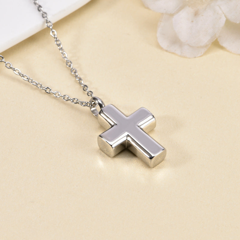 Vintage Cross Pendant Men's And Women's Stainless Steel Hip Hop Trend Necklace