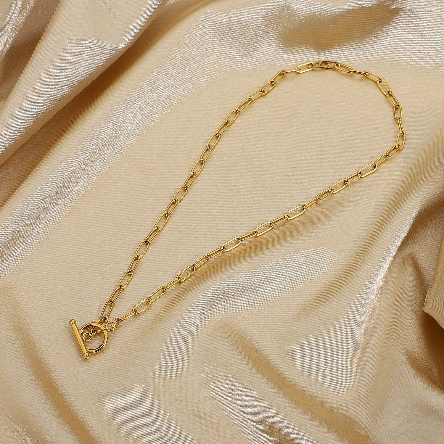 Vacuum Gold Plated Stainless Steel OT Necklace Women's Accessories