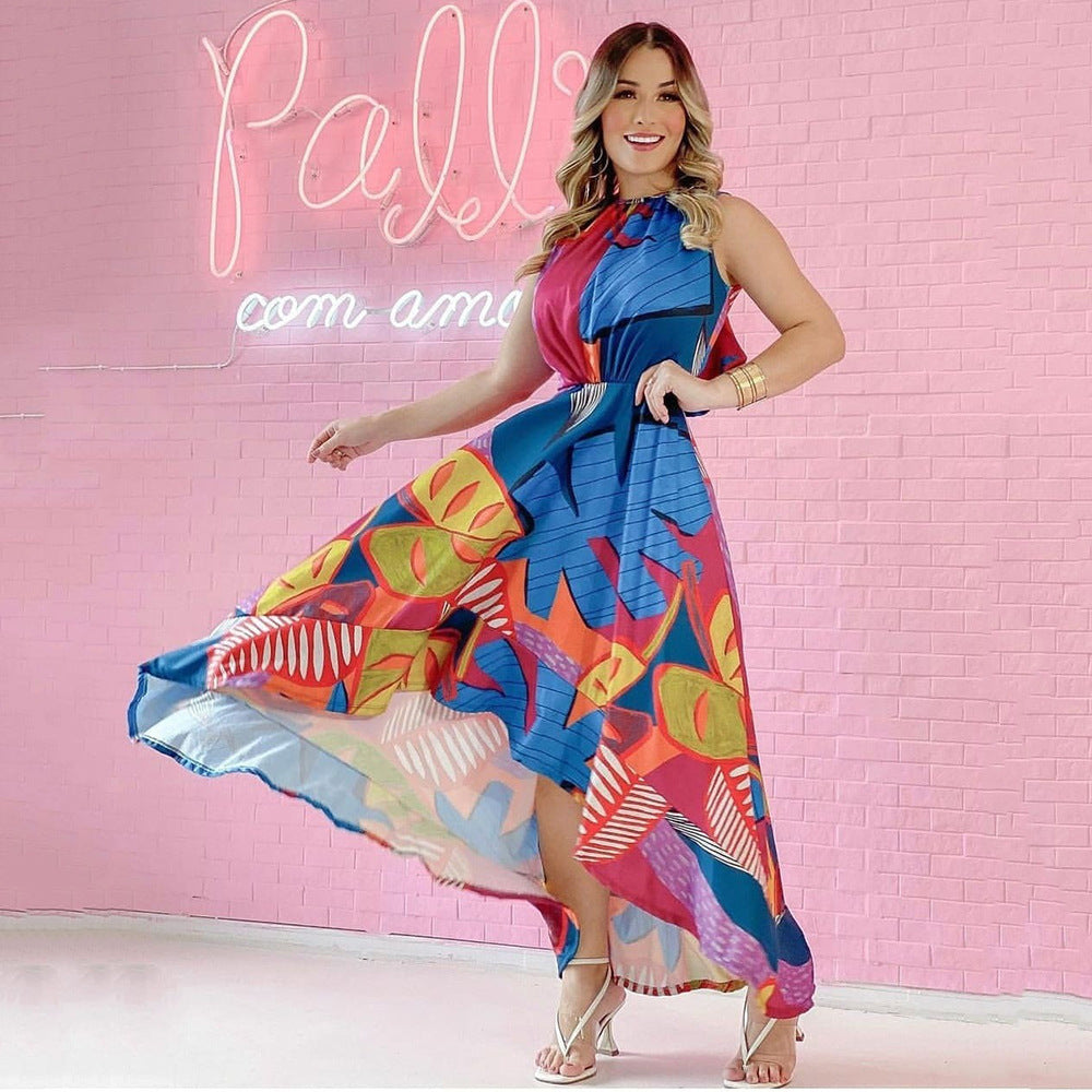 Printed Dress Scarf Temperament Commuter Waist Long Skirt
