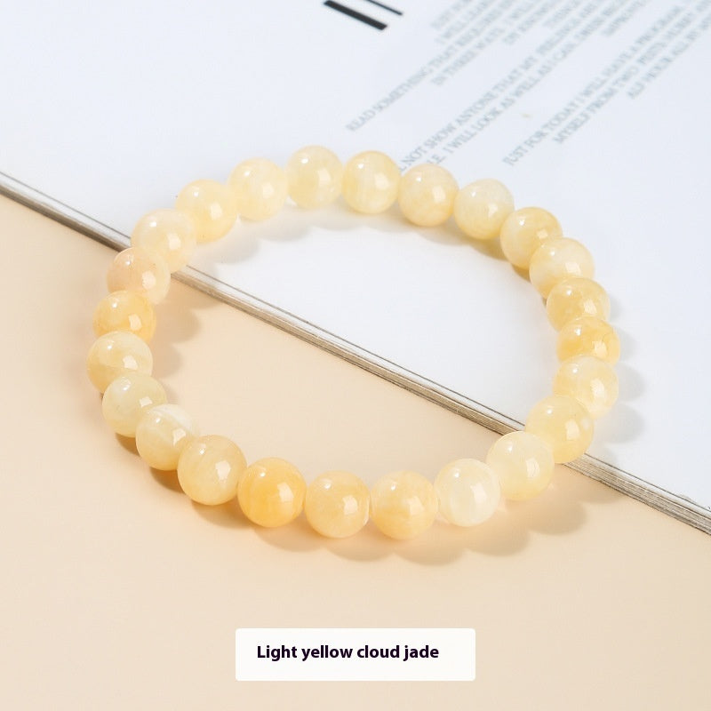 Chalcedony Sea Blue Sapphire Sky Blue Simple Men And Women Single Circle Round Beads Bracelet
