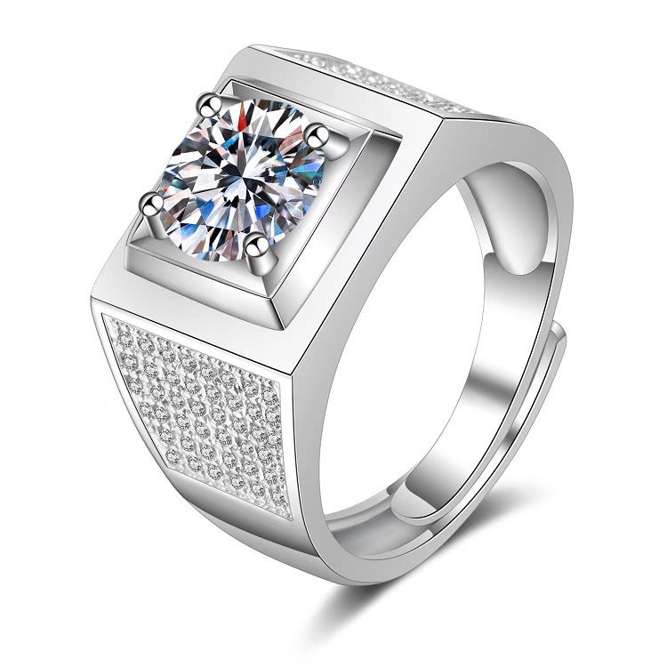 Moissanite Classic Six-claw 1 Karat Open Rings