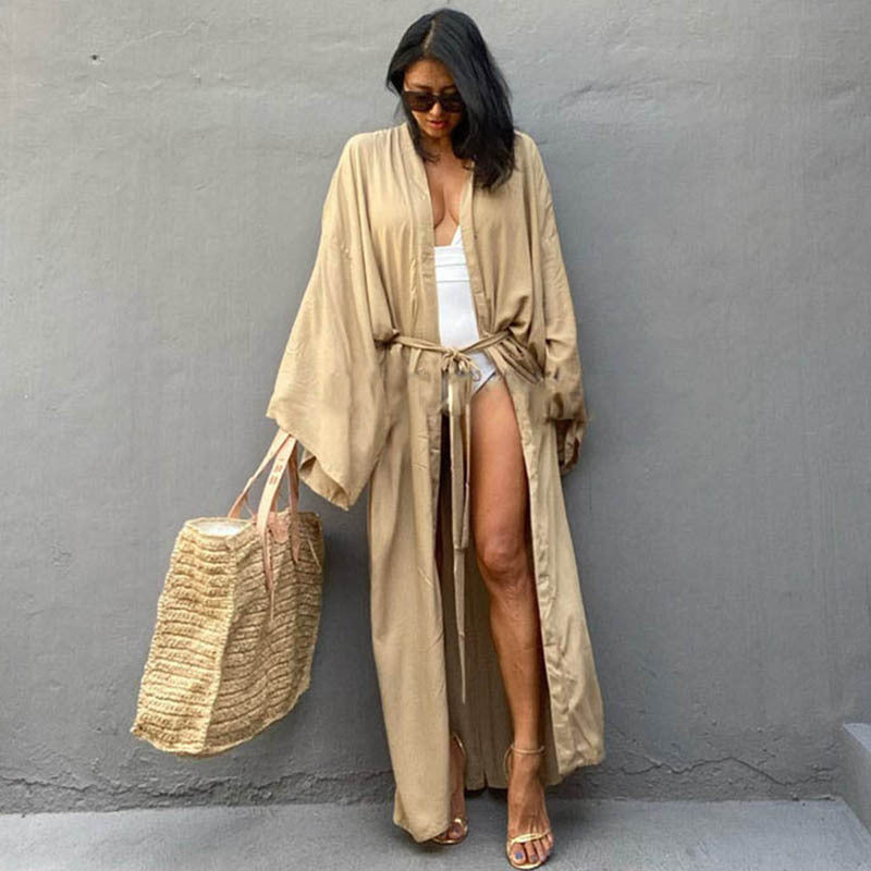 Loose Long Cardigan Beach Sunscreen Jacket - Lena