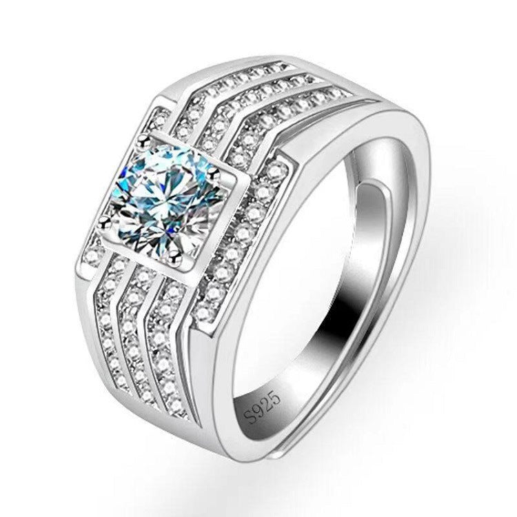 Moissanite Classic Six-claw 1 Karat Open Rings