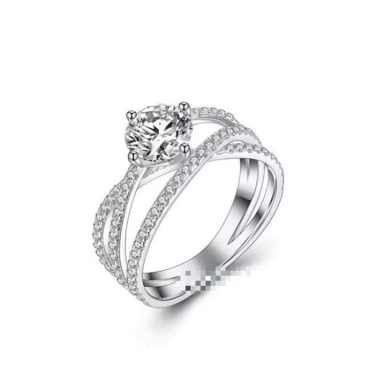 Moissanite Classic Six-claw 1 Karat Open Rings